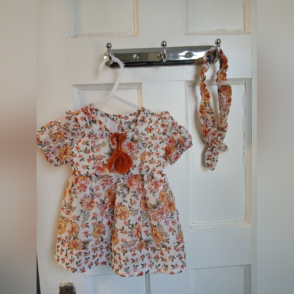 2/$18 3-6m Little Lass Baby Dress Cute Floral Boho Hippy Sparkle Infant Clothing